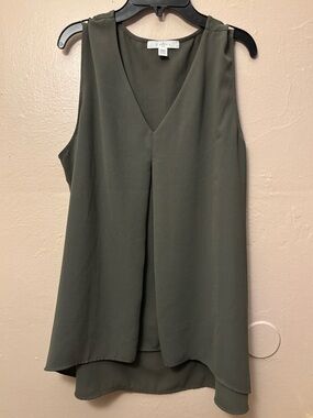 Fever Olive Green V-Neck Sleeveless Layered Camisole 🆕